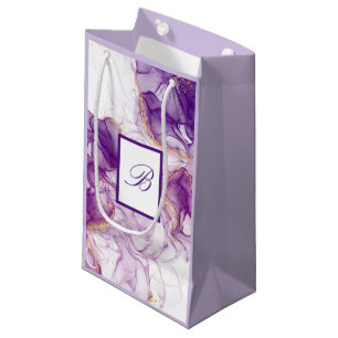 Watercolor Purple Background with Golden Foils Small Gift Bag