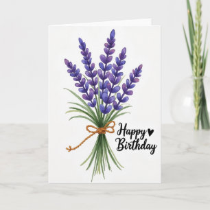 Watercolor Purple Birthday Card