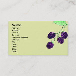 Watercolor Purple Blackberry Botanical Business Card