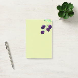 Watercolor Purple Blackberry Botanical Post-it Notes