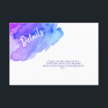 Watercolor Purple Blue Bat Bar Mitzvah Details Invitation<br><div class="desc">Watercolor purple blue</div>