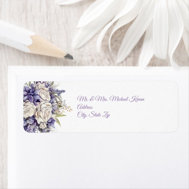 Watercolor Purple Cream Floral Wedding (Insitu)