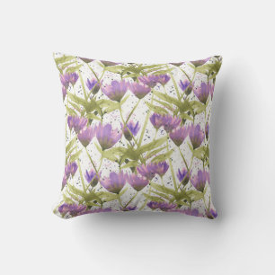 Watercolor Purple Daisies Garden Cushion