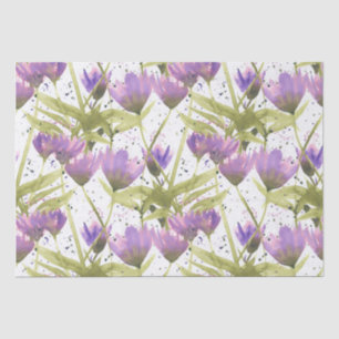 Watercolor Purple Daisies Garden Tissue Paper
