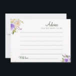 watercolor purple floral advice card<br><div class="desc">A simple floral design with beautiful purple and peach watercolor flowers. Feel free to change the colours and text details.</div>