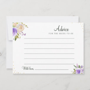watercolor purple floral advice card