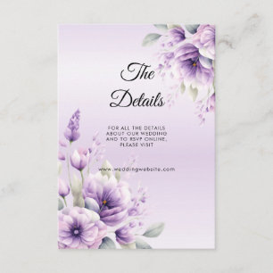 Watercolor Purple Floral Detail Enclosure Card