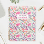Watercolor Purple Floral Planner<br><div class="desc">Custom-designed planner notebook featuring watercolor purple floral pattern with personalised name.</div>