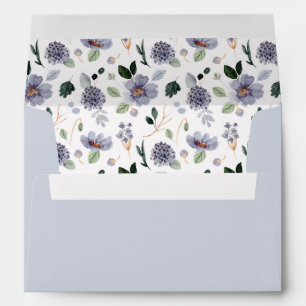 Watercolor Purple Floral Return Address 5 x 7 Envelope