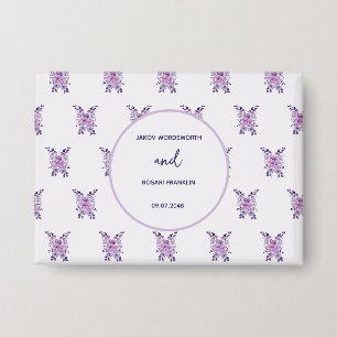 Watercolor purple flower bouquet