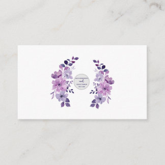 Watercolor purple flower bouquet enclosure card