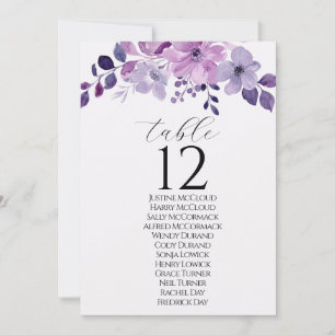 Watercolor purple flower bouquet invitation