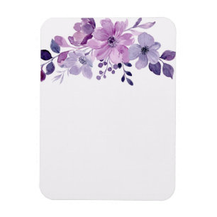 Watercolor purple flower bouquet magnet