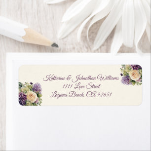 Watercolor Purple Flower Bouquet-Wedding-
