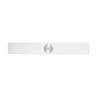 Watercolor purple flower bouquet wraparound address label