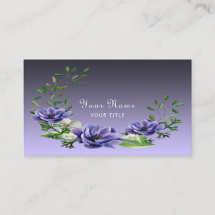 Watercolor Purple Flowers Business Card