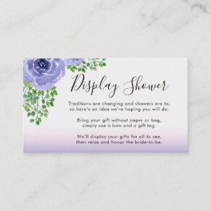 Watercolor Purple Flowers Display Shower Enclosure Card