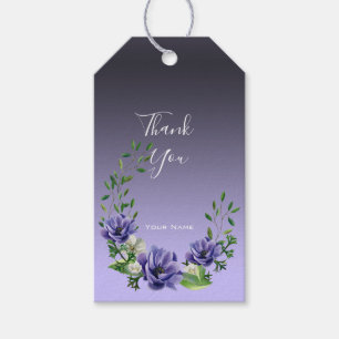 Watercolor Purple Flowers Gift Tag