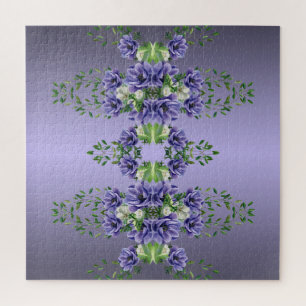 Watercolor Purple Flowers Jigsaw Puzzle