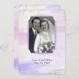 watercolor purple frame for wedding vow renewal invitation