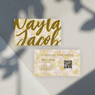 Watercolor Purple & Green Handmade Clothing  Business Card