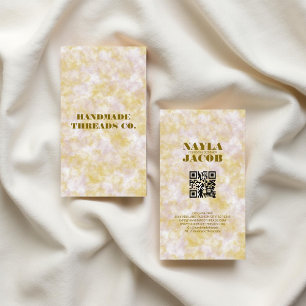 Watercolor Purple & Green Handmade Clothing  Business Card