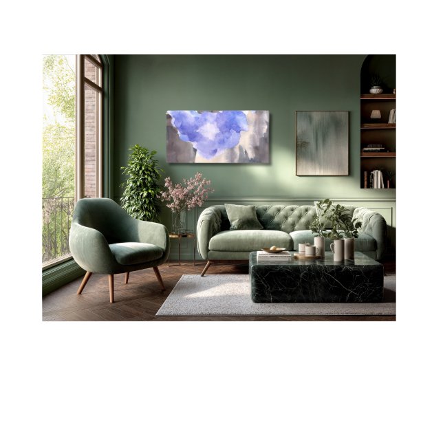 Watercolor Purple Grey Stretched Canvas Print (Creator Uploaded)