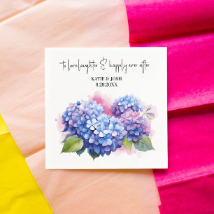 Watercolor Purple Hydrangea Floral Wedding Napkin