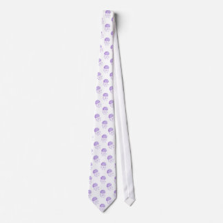 watercolor purple jellyfish beach design tie