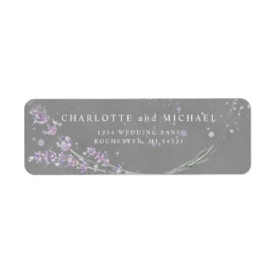 Watercolor purple lavender flowers grey return