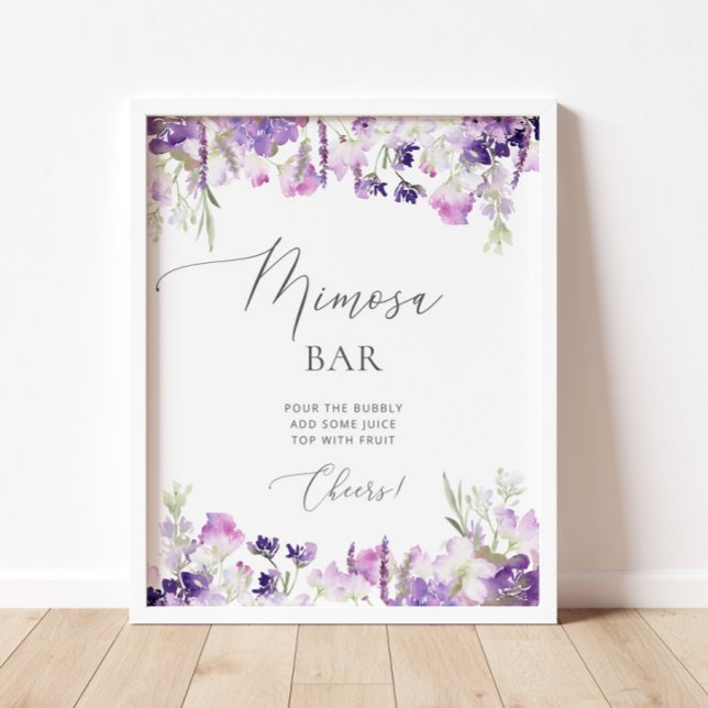 Watercolor purple lavender Mimosa bar Poster (Creator Uploaded)