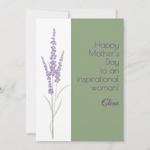 Watercolor purple lavender wish mother day holiday card