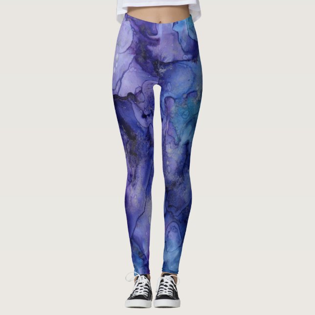 Watercolor Purple Leggings (Front)
