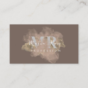 Watercolor Purple Logo Rose Gold Purple Smoke Business Card