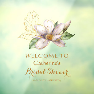 Watercolor Purple Magnolia Bridal Shower Welcome