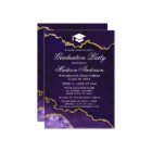 Watercolor Purple Marble Agate Graduation Party