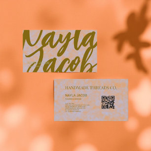 Watercolor Purple & Orange Handmade Clothing  Business Card