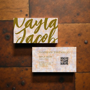 Watercolor Purple & Orange Handmade Clothing  Business Card