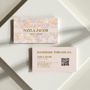 Watercolor Purple & Orange Handmade Clothing  Business Card