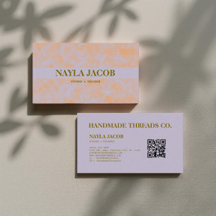 Watercolor Purple & Orange Handmade Clothing  Business Card