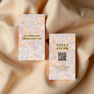 Watercolor Purple & Orange Handmade Clothing Business Card