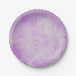 Watercolor Purple Paper Plate