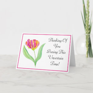 Watercolor Purple Parrot Tulip Thinking Of You Card