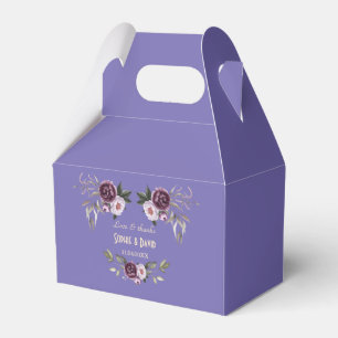 Watercolor Purple Pink Floral Wedding Favour Box