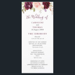 Watercolor purple plum and peach floral wedding programme<br><div class="desc">A lovely floral theme with watercolor plum purple and peach flowers. You can personalise the text and colours on this wedding program template.</div>