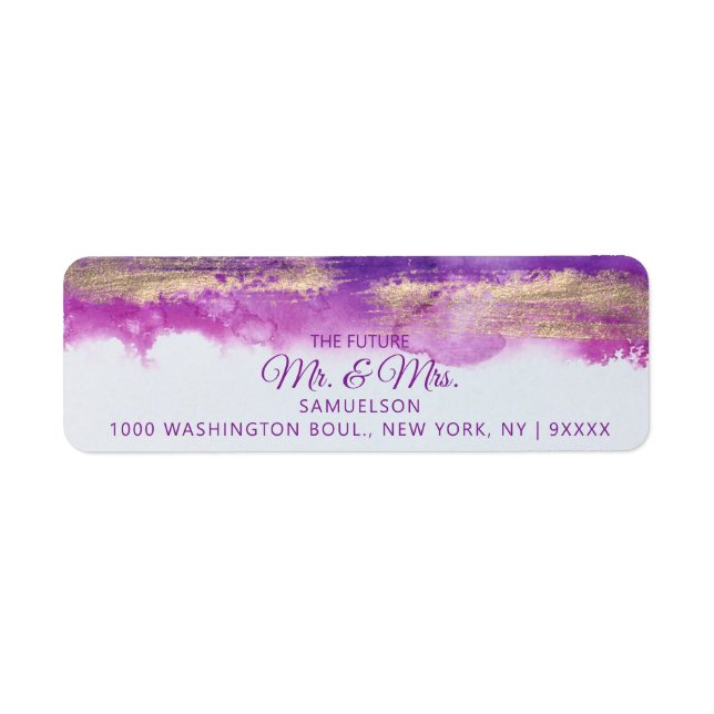 Watercolor Purple Plum Violet Mauve Gold (Front)