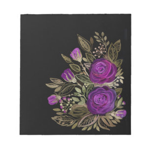 Watercolor Purple roses Notepad