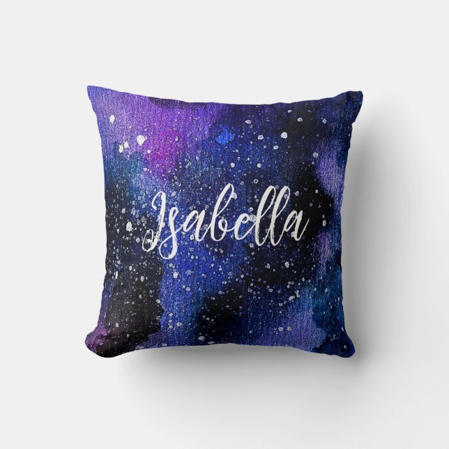 Watercolor Purple Universe Cushion (Front)
