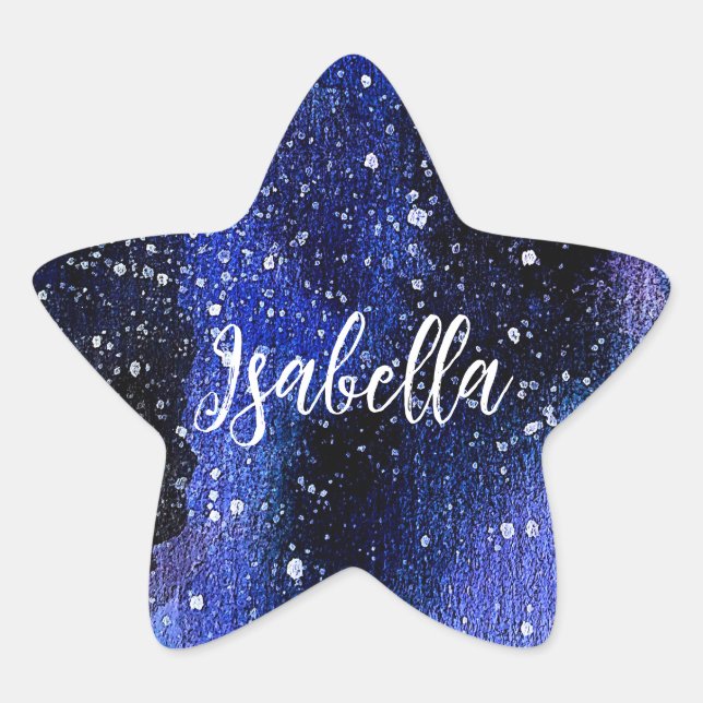 Watercolor Purple Universe Star Sticker (Front)