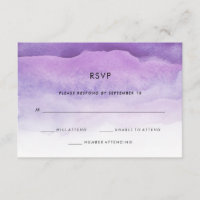 Watercolor Purple Waves | Wedding RSVP Response